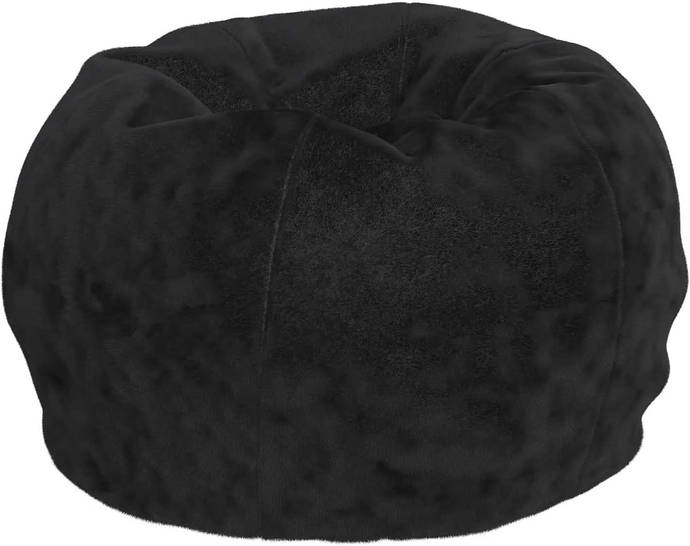 Flash Furniture Dillon Small Black Furry Bean Bag Chair for Kids and Teens