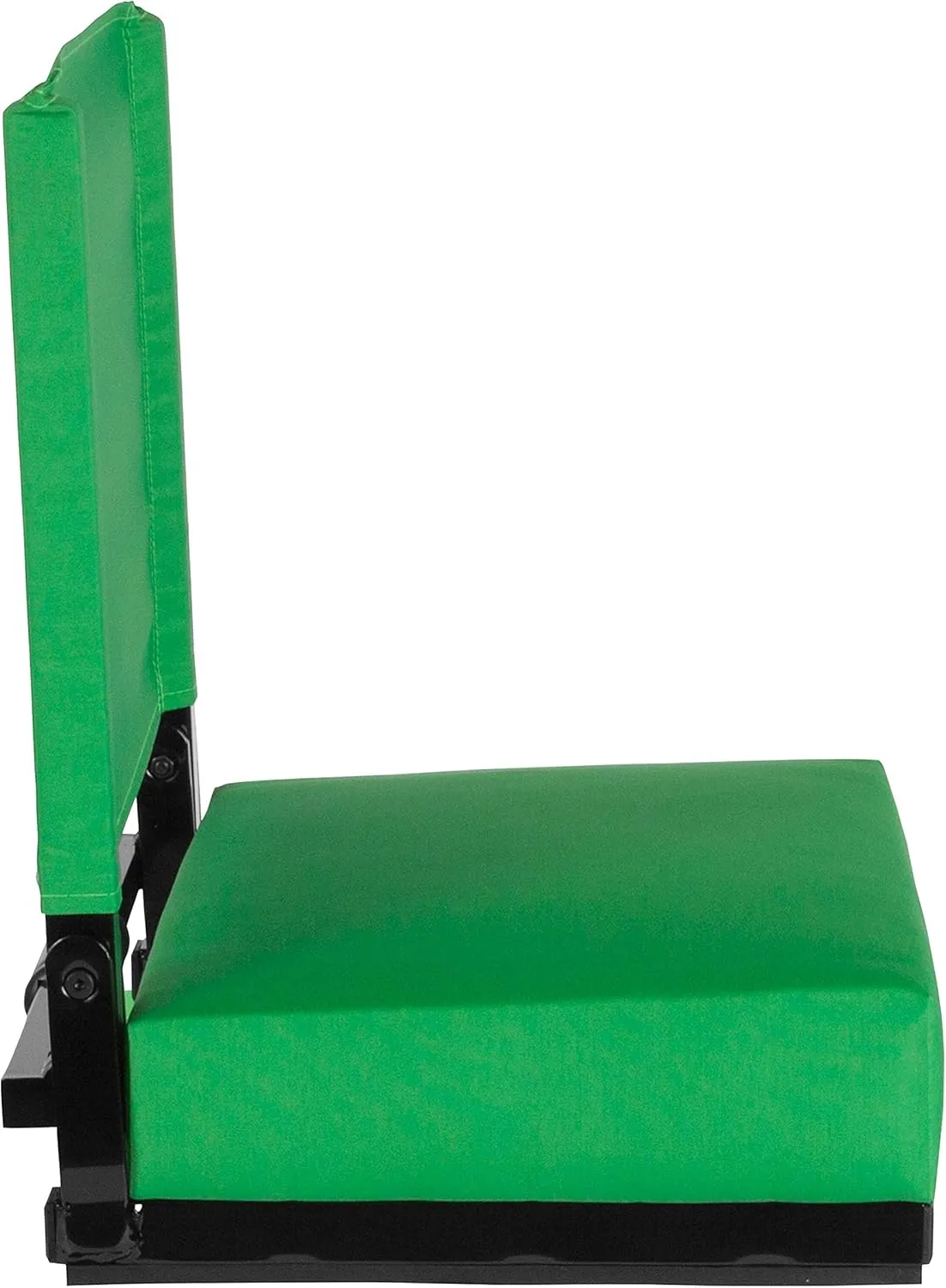 Flash Furniture Grandstand Portable Stadium Seats for Bleachers or Benches, Folding Padded Stadium Chairs with Handle, Pack of 2, 500 lb. Weight Capacity, Bright Green