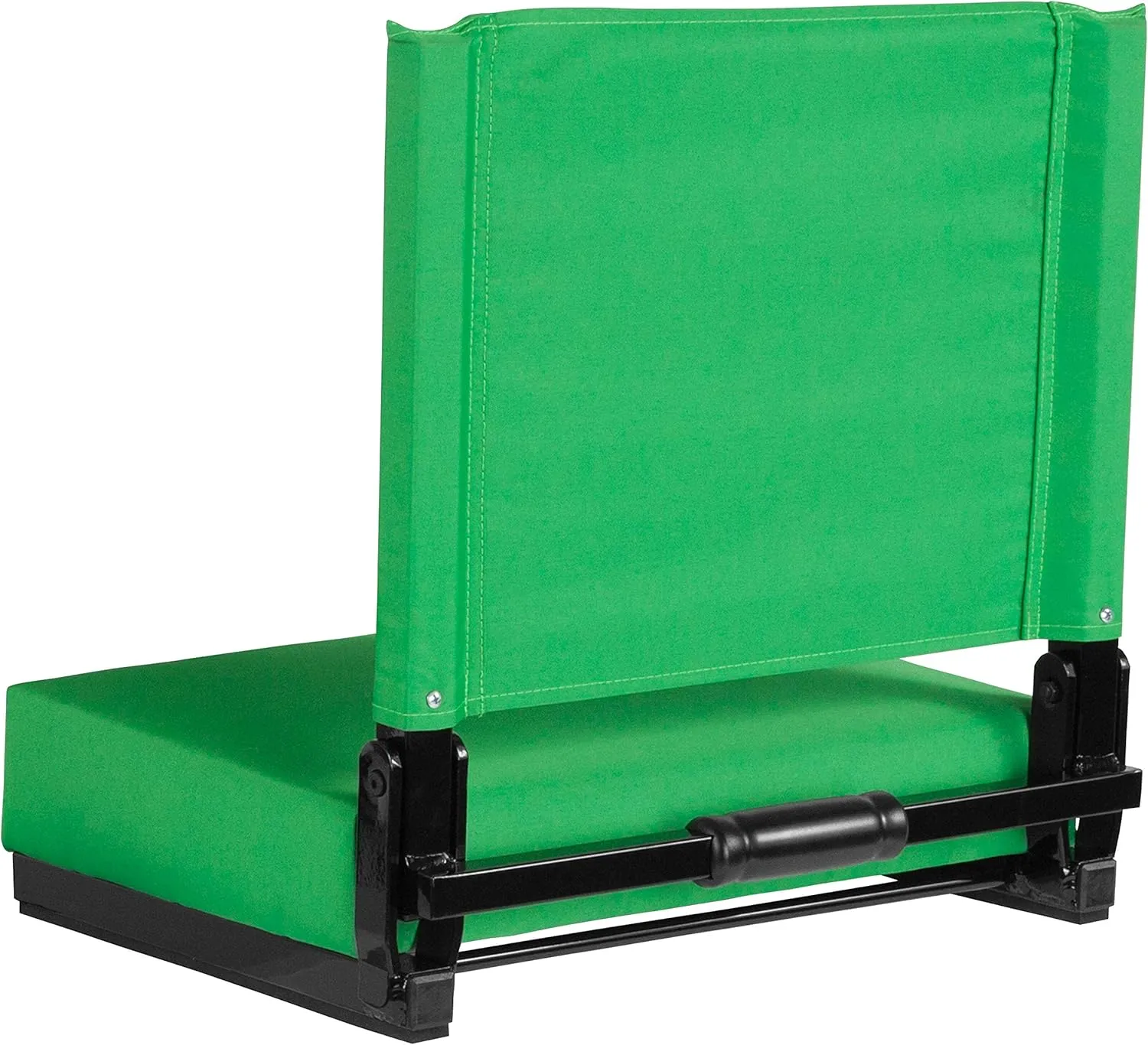 Flash Furniture Grandstand Portable Stadium Seats for Bleachers or Benches, Folding Padded Stadium Chairs with Handle, Pack of 2, 500 lb. Weight Capacity, Bright Green