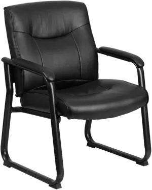 Flash Furniture Hercules Series Big & Tall LeatherSoft Executive Side Reception Chair, Padded Lobby Chair with 500-lb. Static Weight Capacity, Black