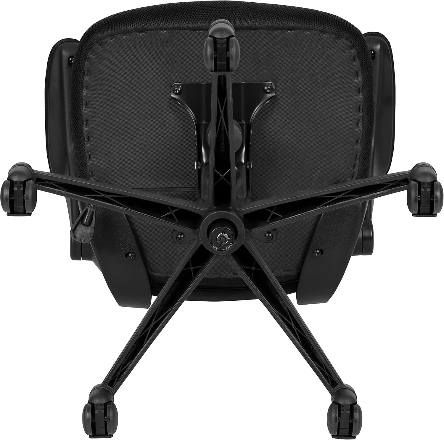 Flash Furniture Kelista Mid-Back Swivel Office Chair with Adjustable Seat Height, Ergonomic Mesh Desk Chair with Flip-Up Armrests, Black