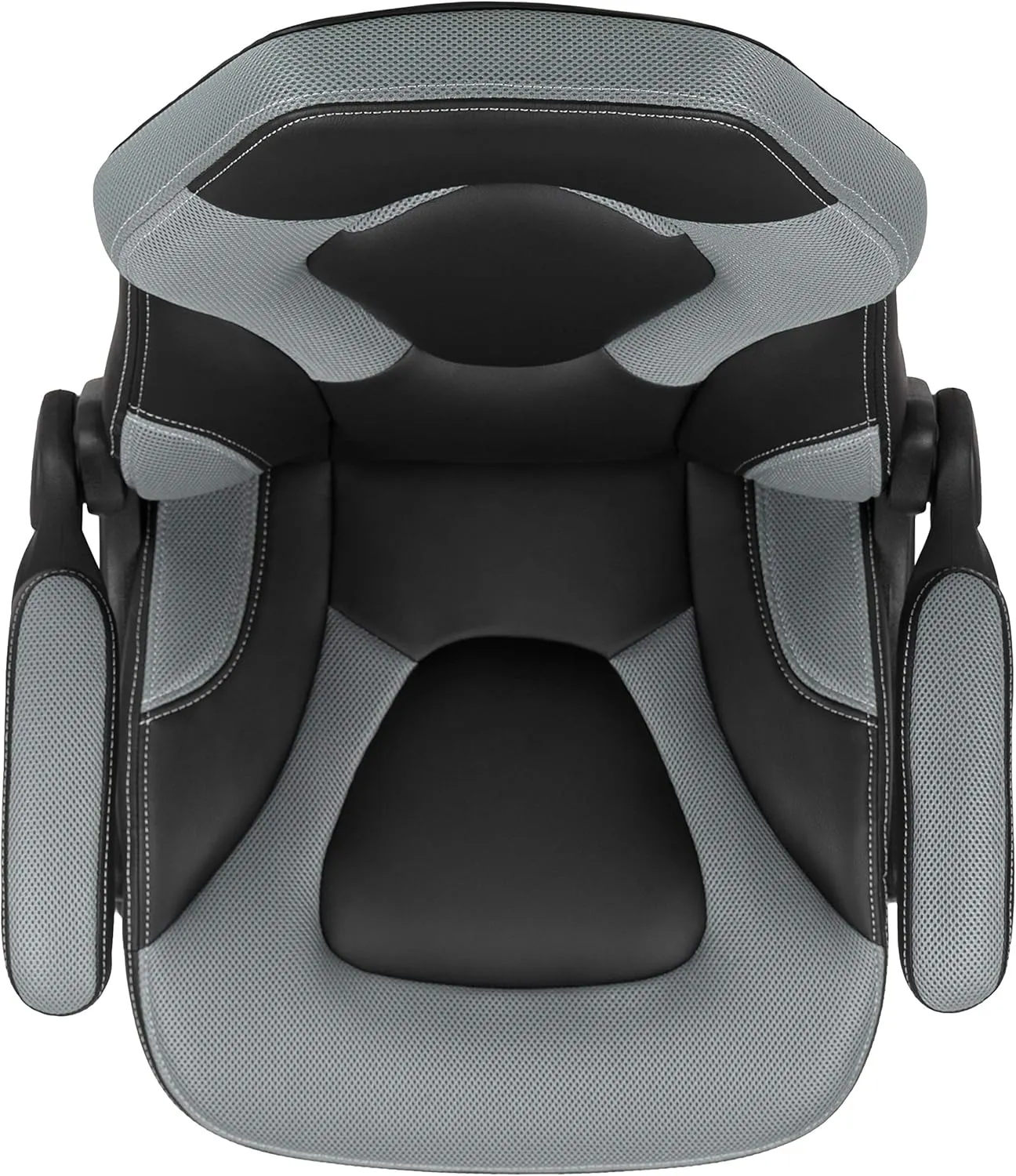 Flash Furniture X10 High-Back LeatherSoft Racing Style Gaming Chair with Flip-Up Arms, Ergonomic Padded Swivel Computer Chair, Gray/Black