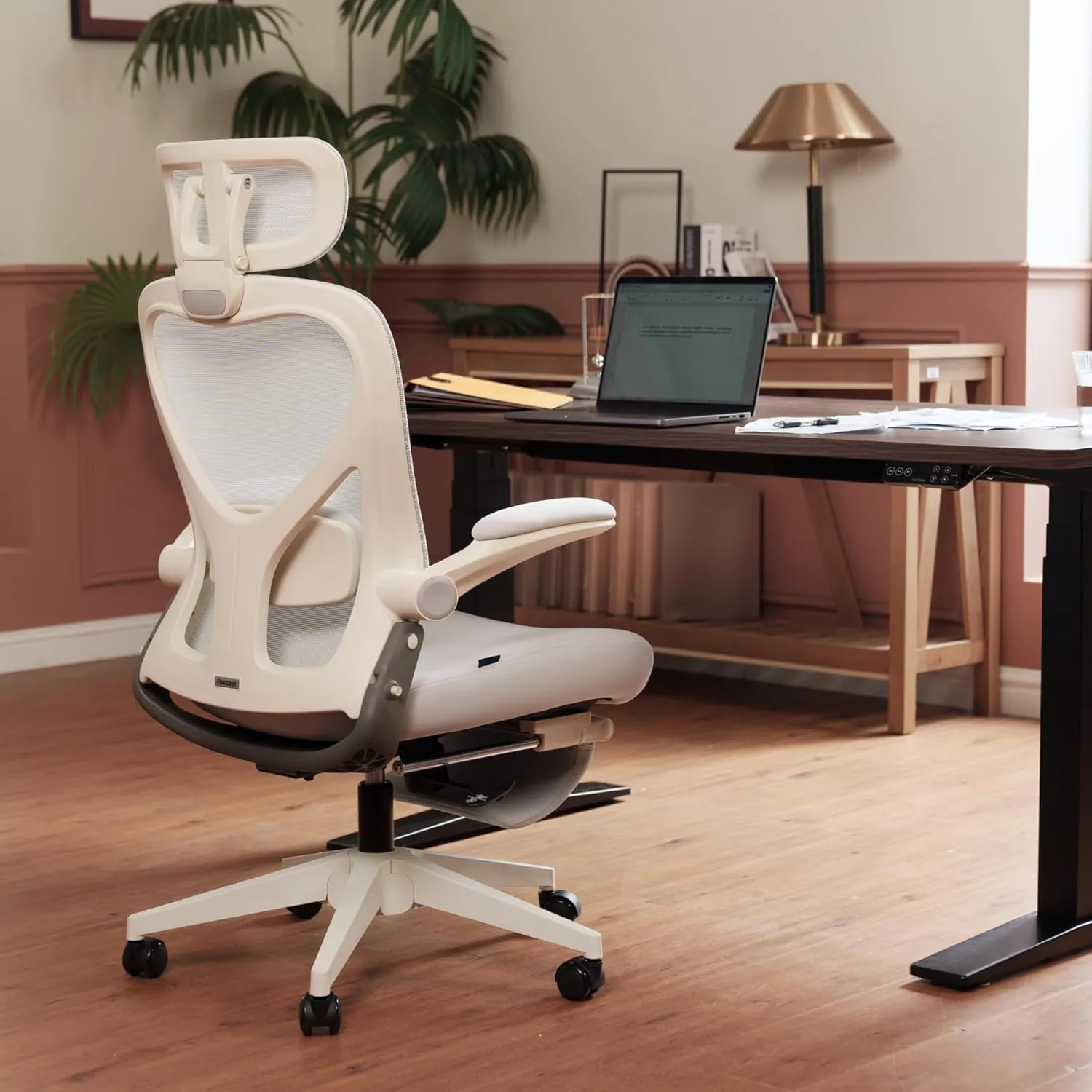 FLEXISPOT Foldex Ergonomic Office Chair, Folding Chair for Small Spaces with Lumbar Support, Flip-up Armrests, 3D Headrest, Desk Chairs with Footrest for Work,Video Game (Foam Seat, Black)