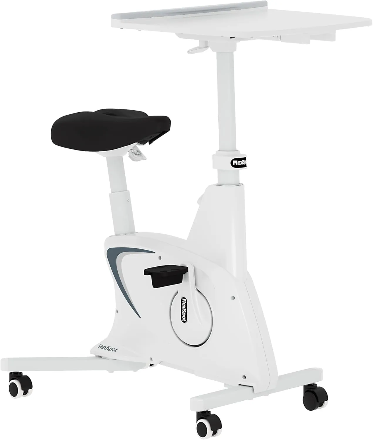 FLEXISPOT V9 3-IN-1 Exercise Bike, All-in-one Under Desk Bike with Pedal Exerciser, Indoor Cycling Bike with Adjustable Resistance/LCD Display/Seat/Desktop 350LBS Heavy Duty, Stationary Bike for Home