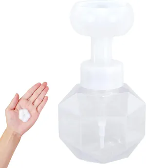 Foaming Hand Soap Dispenser Liquid Soap Bottle 300ml Flower Foam Soap Dispenser Foaming Bottle Soap Pump Flower Flower Soap Dispenser Foam for Cleaning Travel Foam Pump Bottle (Transparent)
