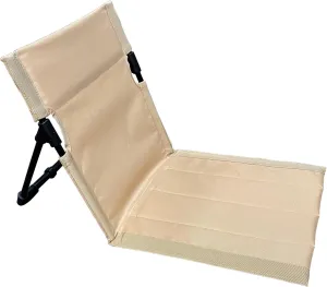 Foldable Adult Flip Seat, Portable Outdoor Chair for Poolside, Tailgating, Camping, Sporting Events, Picnic and Beach Chair (Beige)