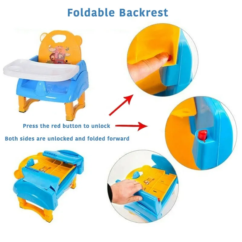 Foldable Baby Highchair Portable Kids Dining Table
