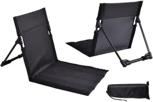Folding Beach Chair Lightweight Portable with Storage Bag, Low Reclining Camping Chair for Adults - 600D Oxford Fabric & Aluminum Alloy Frame, Compact for Travel, Picnic, Backyard, Beach (Black)