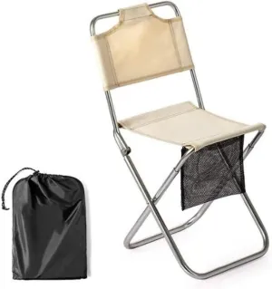Folding Camping Chair Folding Camping Chair Outdoor Fishing Chair Picnic BBQ Seat Ultralight Aluminum Alloy Camping Stool with Storage Bag Indoor Outdoor Folding Chair