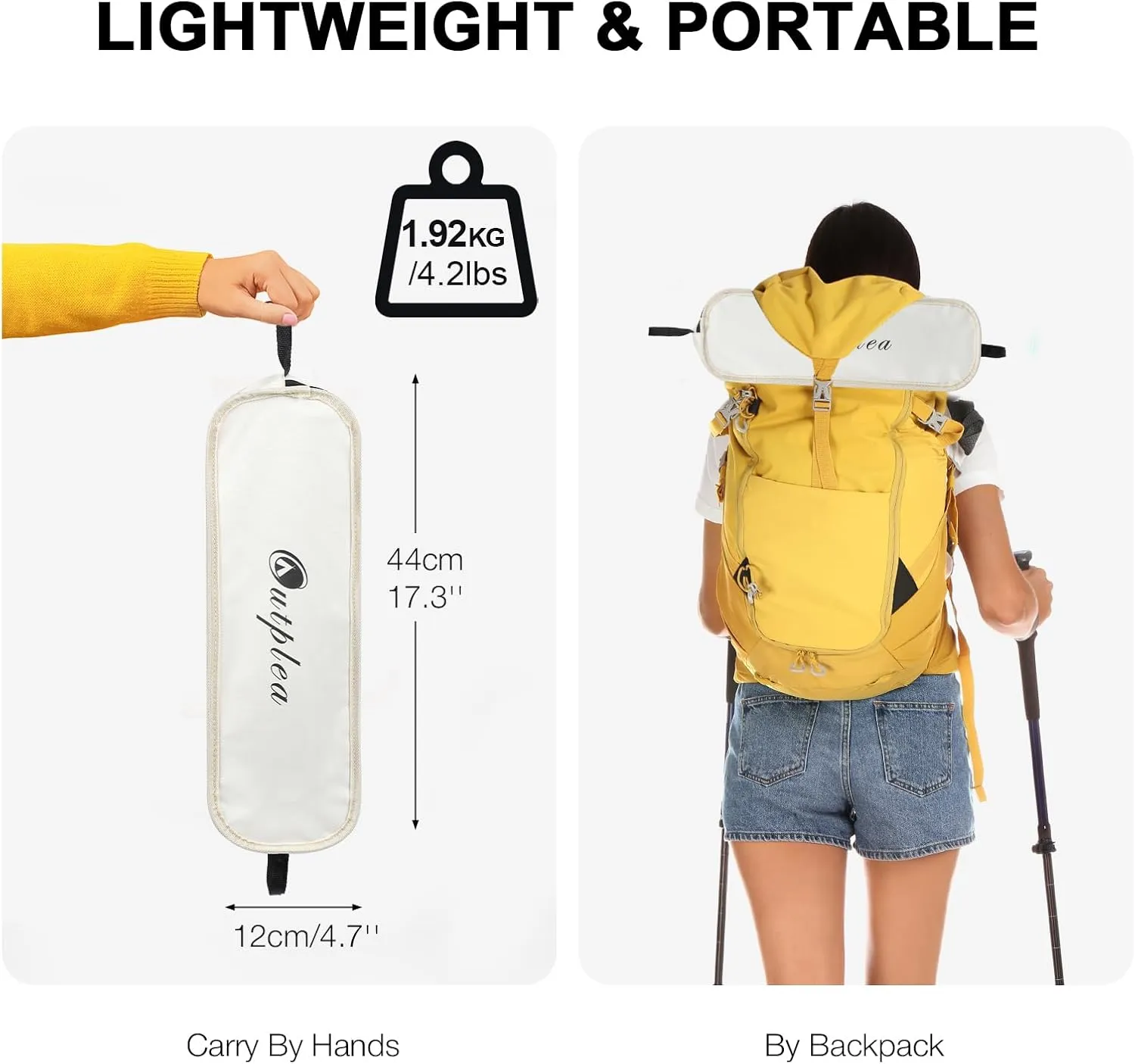 Folding Camping Chairs Men Women, High Back Beach Camping Chairs for Adults, Lightweight Backpacking Travel Chair for Hiking Outside Picnic, White