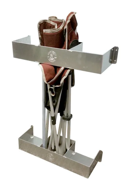 Folding Chair Holder - 3 Chair Capacity - Wall Mount - Aluminum - Natural - Kit