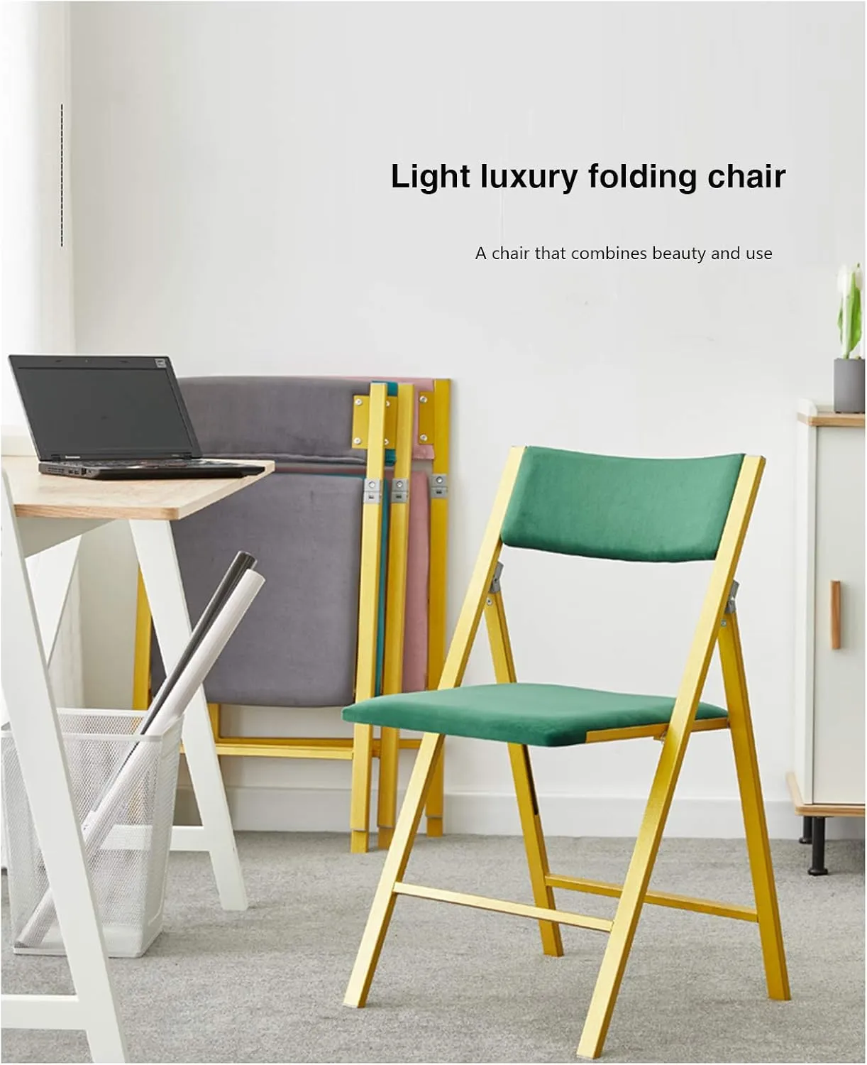 Folding Chair Portable Backrest Stand Stool Leisure Home Dining Chair Simple Office Conference Chair Lazy Back Chair