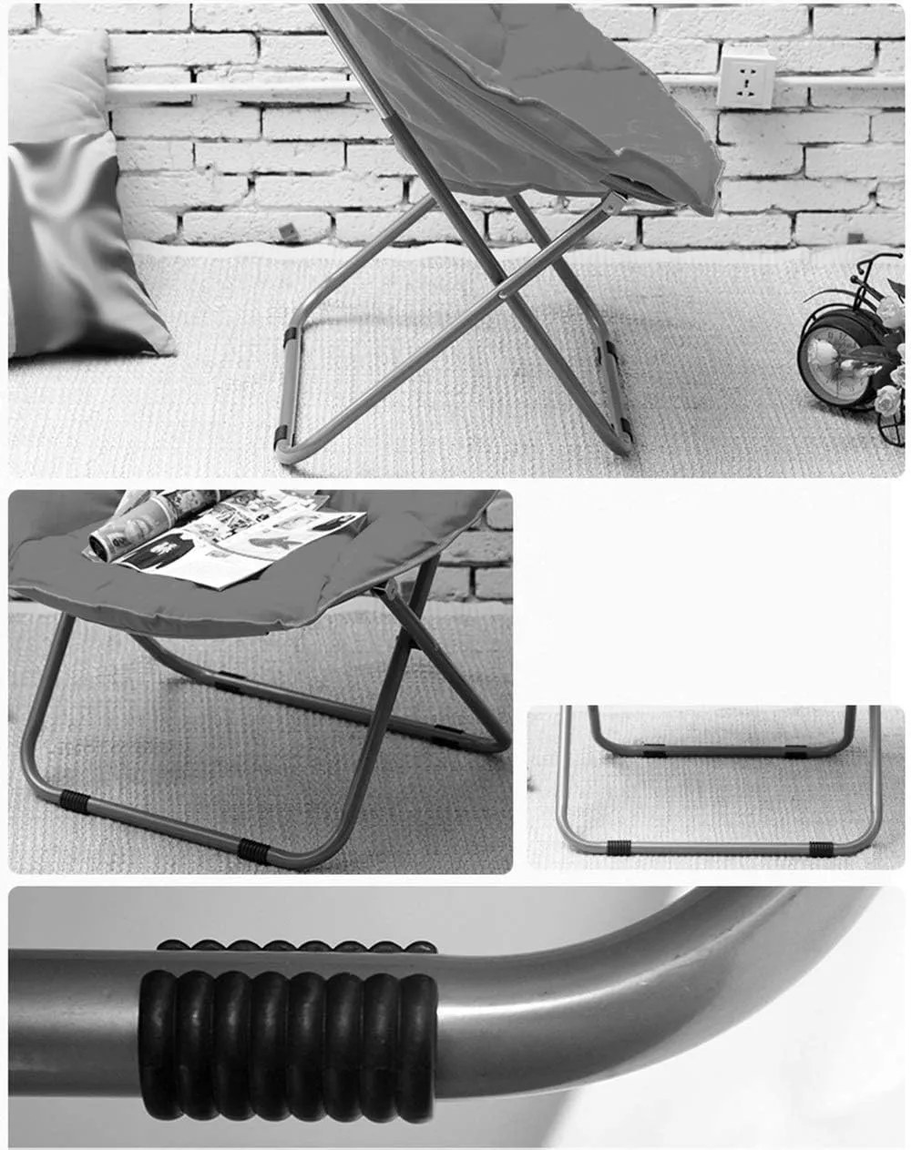 Folding Chairs Chair, Home Outdoor Large Adult Moon Chair Sun Lounger Lazy Chair Radar Chair Recliner Sofa Chair