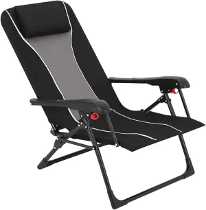 Folding Chaise Lounge Chair,Lightweight Recliner with Adjustable Backrest, Breathable Fabric & Headrest for Outdoor, Beach, Camping, Garden & Patio 330lbs Capacity Easy to Fold & Transport