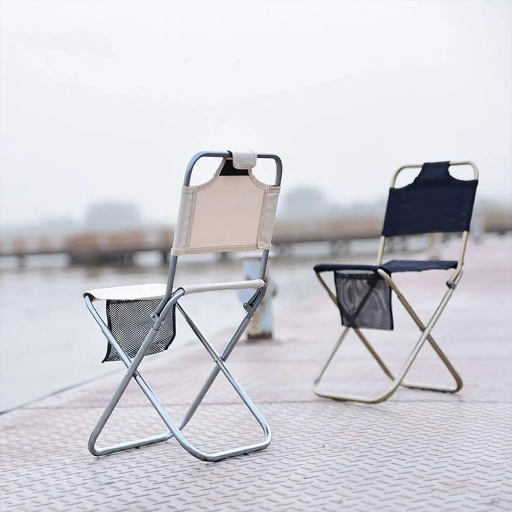 Folding Fishing Chair Aluminum Alloy Folding Chair Back Sketch Painting Chair Portable Fishing Stool Outdoor Comfort,Firm and Durable/Black/22 * 23.5 * 46.5Cm