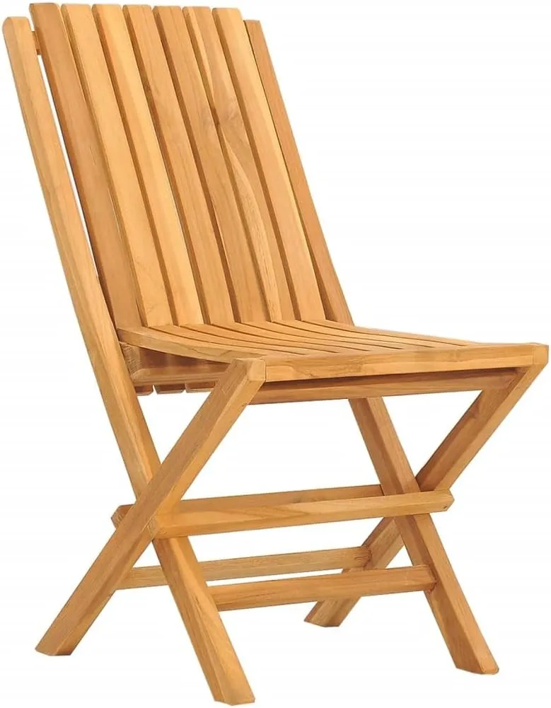 Folding Patio Chairs 2 pcs Teak Wood Outdoor Chairs 18.5"x18.5"x35" Folding Garden Chairs for Outdoor Dining, Beach, and Patio Furniture, Weather-Resistant, Comfortable Seating