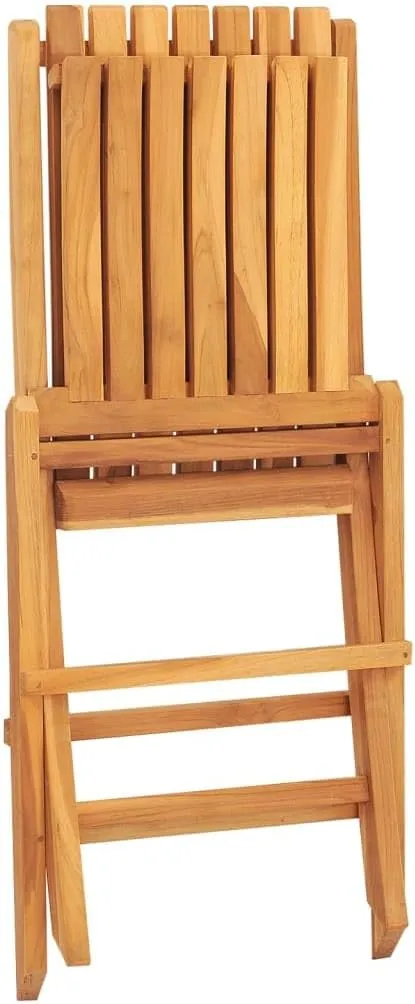 Folding Patio Chairs 2 pcs Teak Wood Outdoor Chairs 18.5"x18.5"x35" Folding Garden Chairs for Outdoor Dining, Beach, and Patio Furniture, Weather-Resistant, Comfortable Seating