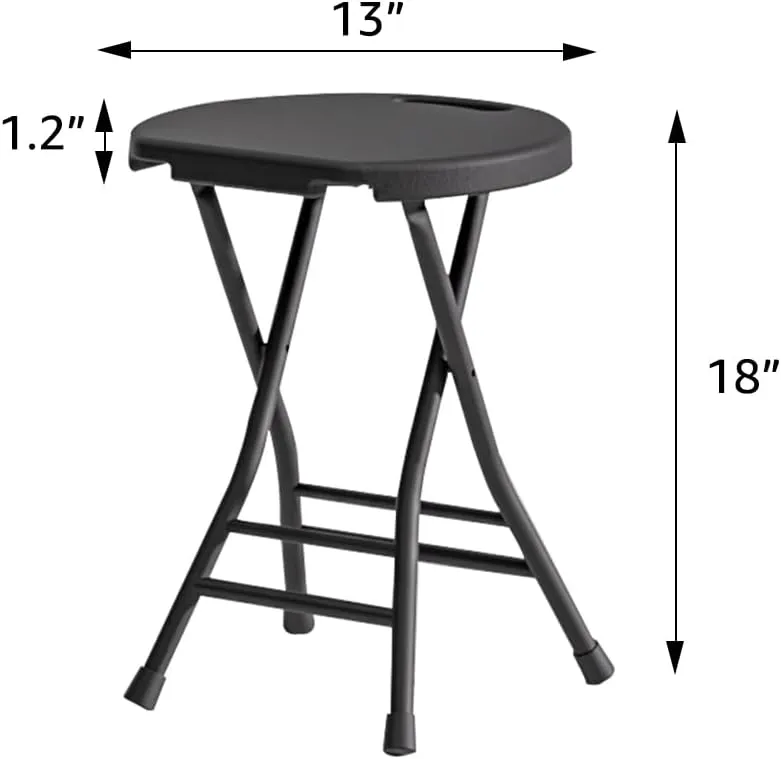 Folding Stool with Handle,2 Pack 18/24in Folding Chair Foldable Bar Stool with Non-Slip Feet,Portable Collapsible Stool for Camping Adults (18in 2Pack D)