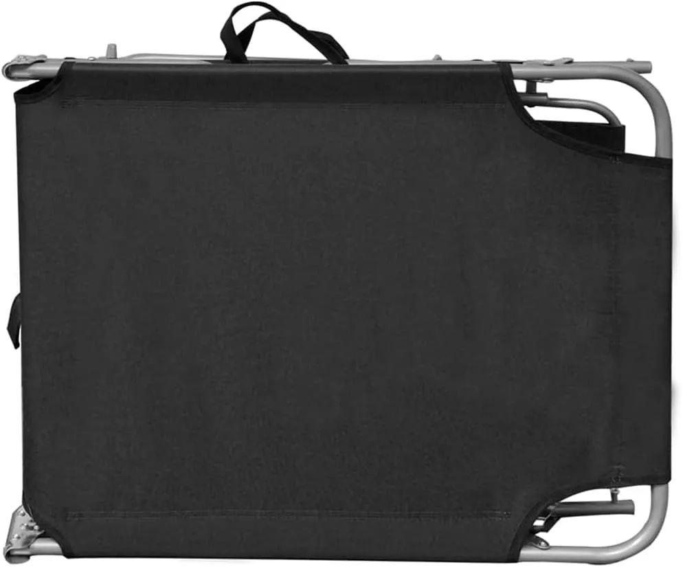 Folding Sun Lounger with Canopy Black Aluminumcamping Chairs Recliner Chair Patio Chairs Outdoor Lounge chairsSuitable for Gardens, courtyards