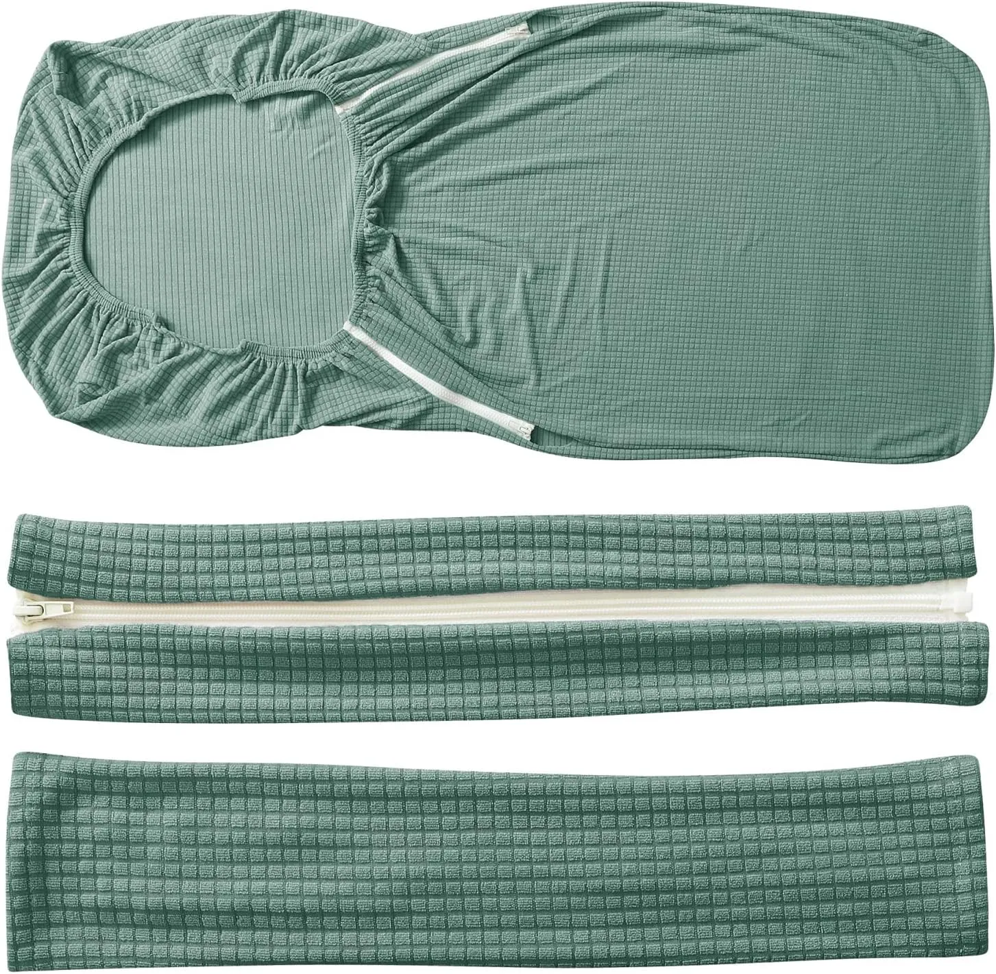 FORCHEER Office Chair Cover Water Repellent Jacquard Armrest Swivel Chair Slipcovers Removable Stretch Universal Computer Chair Cover M with Chair Arm Cover 2P-Army Green
