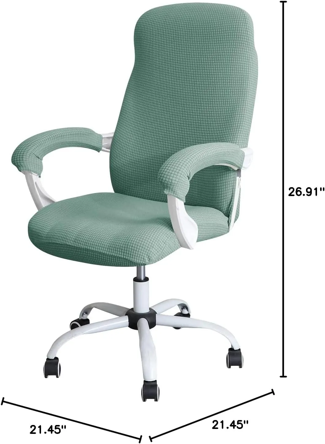 FORCHEER Office Chair Cover Water Repellent Jacquard Armrest Swivel Chair Slipcovers Removable Stretch Universal Computer Chair Cover M with Chair Arm Cover 2P-Army Green