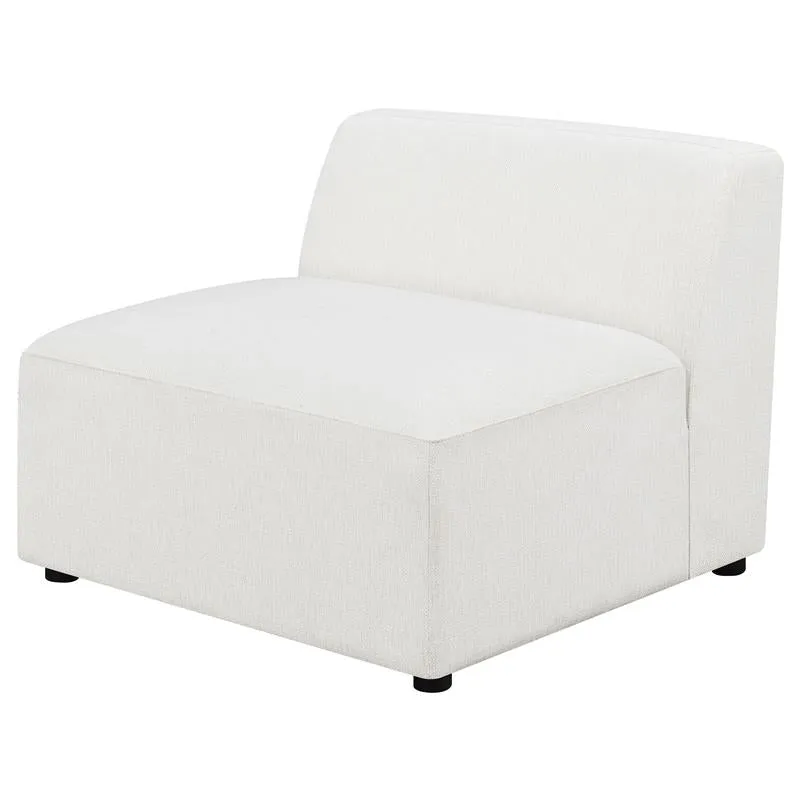 Freddie Upholstered Tight Back Armless Chair Pearl - 551641