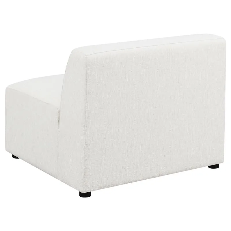 Freddie Upholstered Tight Back Armless Chair Pearl - 551641