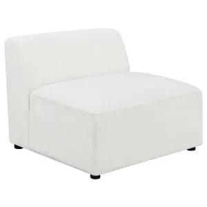 Freddie Upholstered Tight Back Armless Chair Pearl - 551641