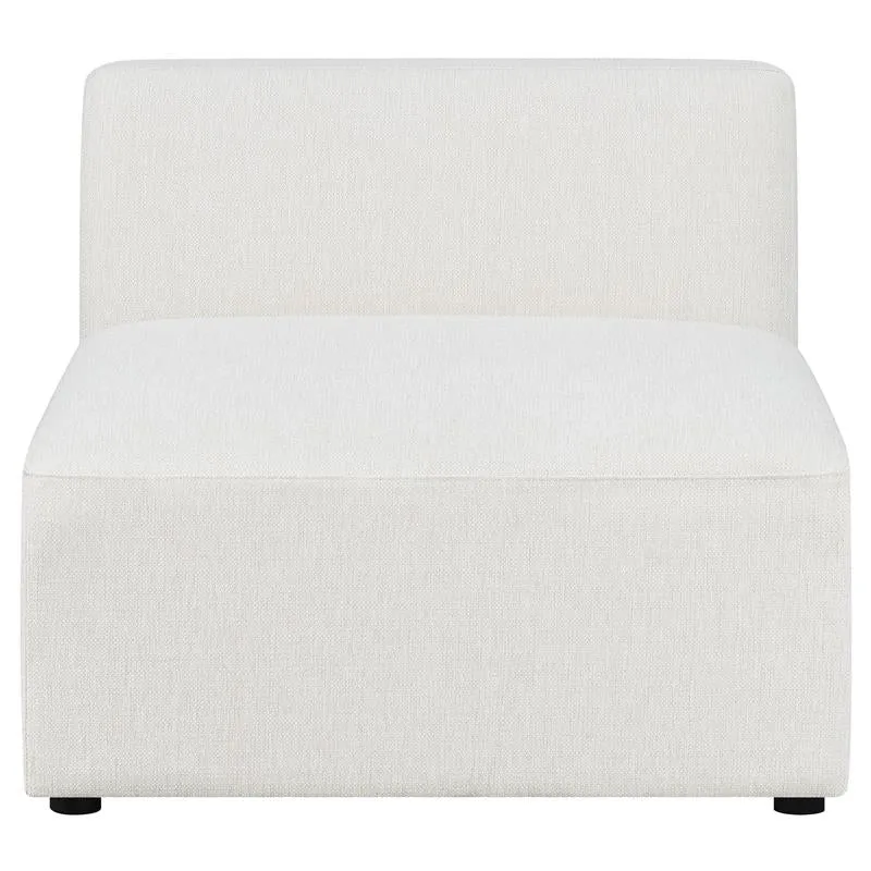 Freddie Upholstered Tight Back Armless Chair Pearl - 551641