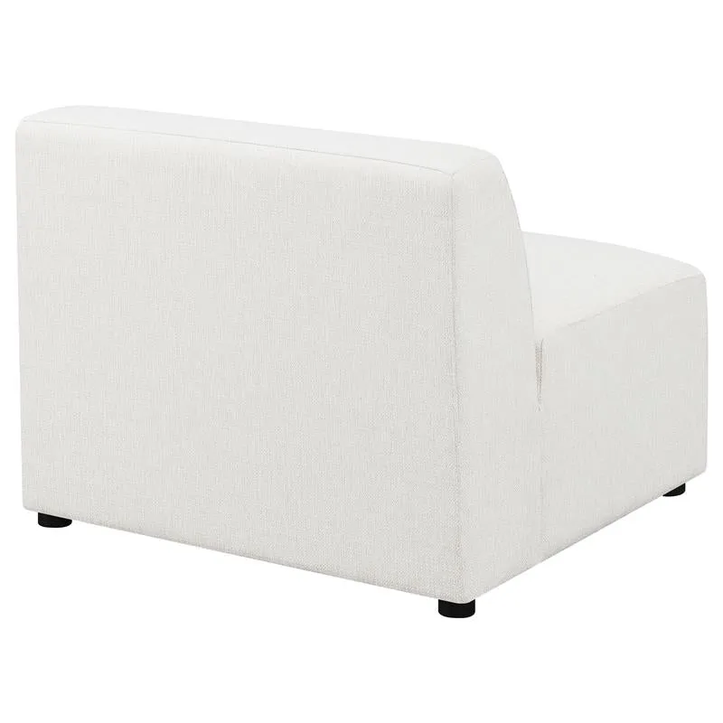 Freddie Upholstered Tight Back Armless Chair Pearl - 551641