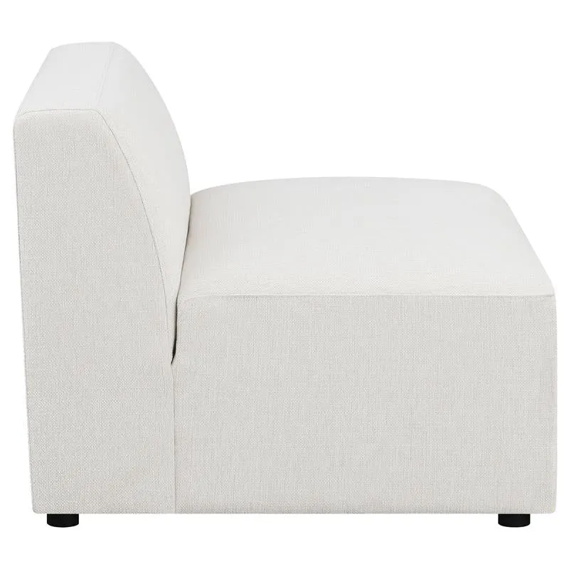 Freddie Upholstered Tight Back Armless Chair Pearl - 551641