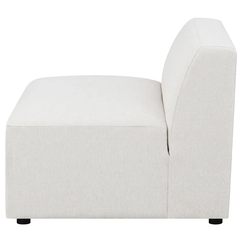 Freddie Upholstered Tight Back Armless Chair Pearl - 551641