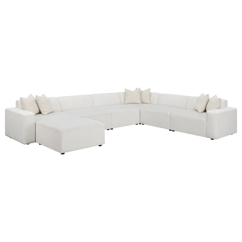Freddie Upholstered Tight Back Armless Chair Pearl - 551641