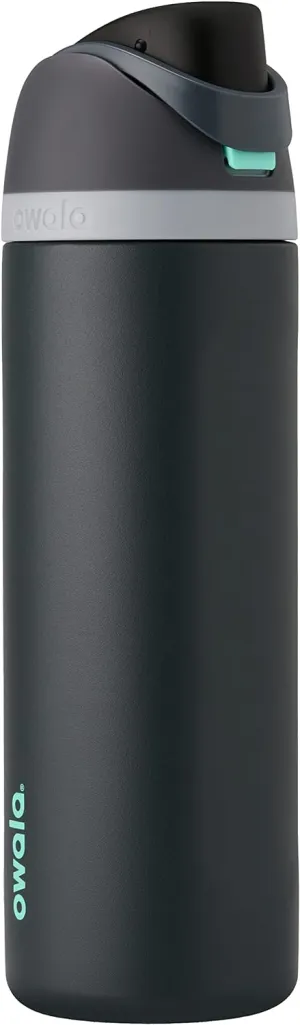 FreeSip Insulated Stainless Steel Water Bottle with Straw for Sports and Travel, BPA-Free, 32oz, Foggy Tide
