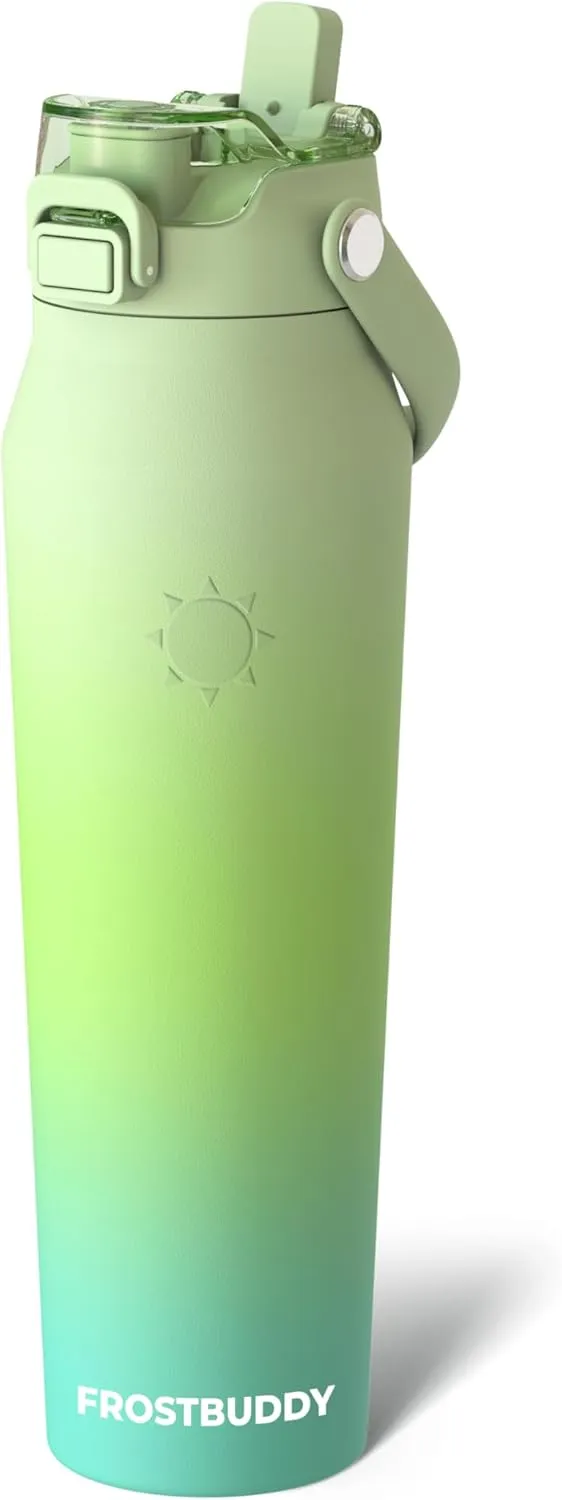 Frost Buddy 32oz Insulated Water Bottle with Straw & Chug Lid | Leak-Proof Stainless Steel | 24-Hours Cold | Sweat-Proof, Cup Holder Friendly | Ideal for Gym, Travel, Sports & Everyday Hydration