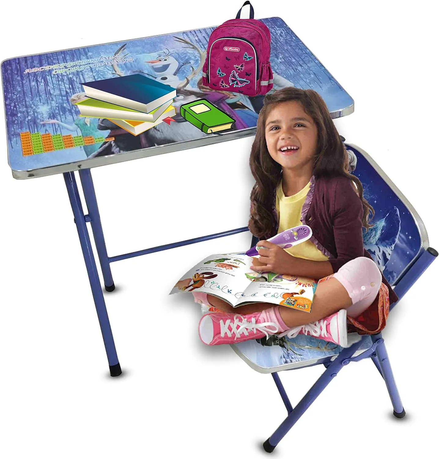 Frozen Theme Study Table 432-1-2-BLU