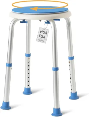 FSA HSA Swivel Stool - Adjustable Shower Seat for Inside Tub, Tool-Free Bath Chair for Elderly/Pregnant