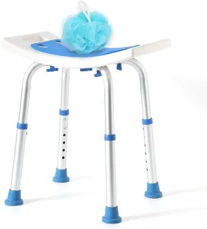 FSA/HSA Eligible Shower Chair for Inside Shower, Shower Stool with Free Bath Loofah, Tool-Free Assembly Shower Seat for Bathtub, Shower Bath Chairs for Seniors/Disabled by DUALECO