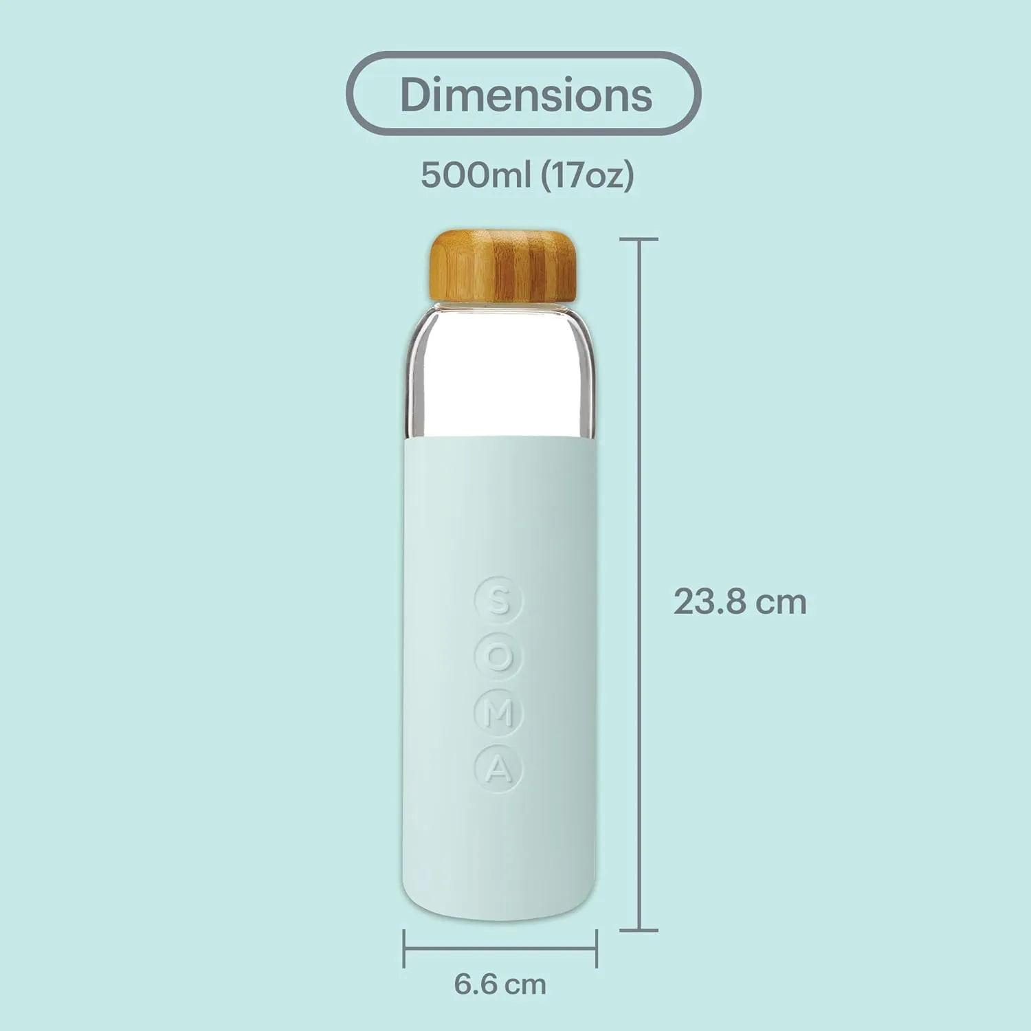 Full Circle Home V.2 17 oz. Glass Water Bottle - Mint - DTC