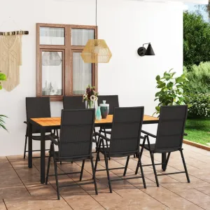 Furniture,Patio Couch,Patio Furniture setspatio Furniture Set,7 Piece Patio Dining Set Black and BrownDesigned for Camping, Resting, Outdoors.