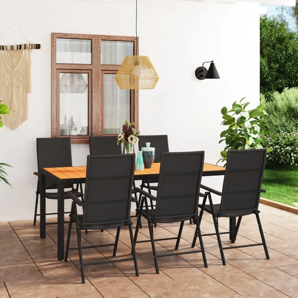 Furniture,Patio Couch,Patio Furniture setspatio Furniture Set,7 Piece Patio Dining Set Black and BrownDesigned for Camping, Resting, Outdoors.