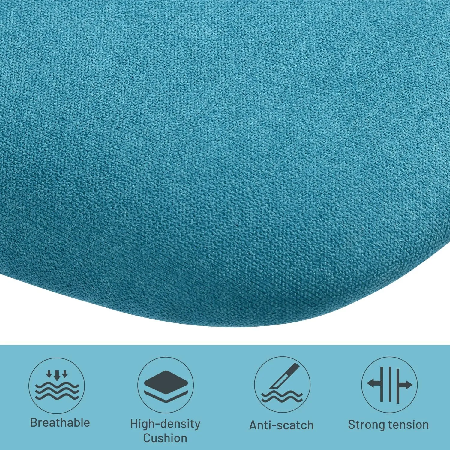 FurnitureR Kids Desk Chair Armless with Rolling Wheels, Comfy Small Adjustable Swivel Study Computer Task Chairs for Home Office Student Children, Fabric Seating Cushion, Plastic Low-Back, Aqua Blue