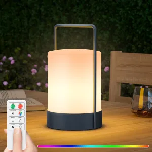 FUYO Outdoor Table Lamp Lantern Shower Lamp Cordless LED Portable with Warm White RGB Colour IP44 for Balcony Patio Garden Camping Bathroom