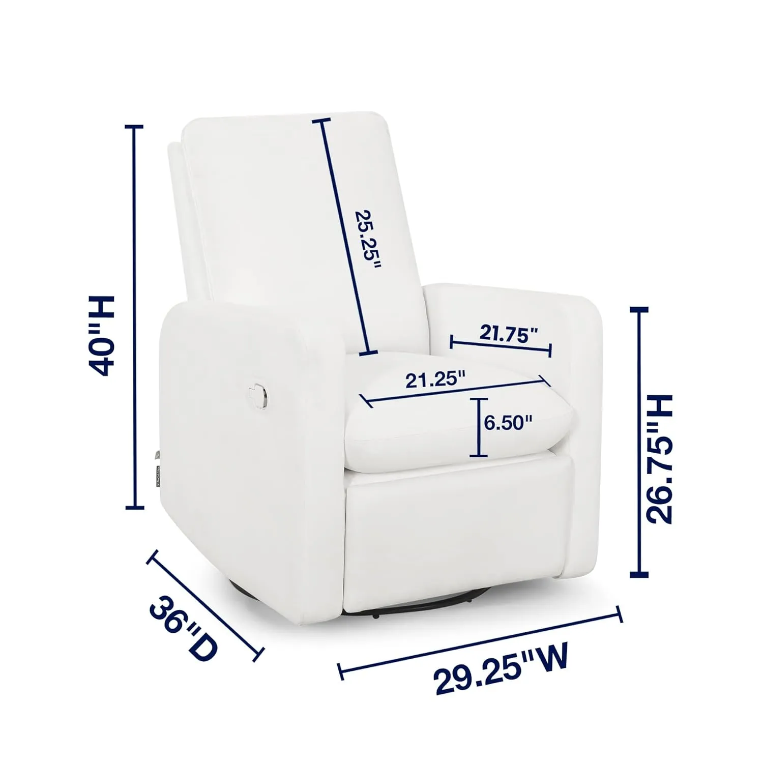GAP babyGap Cloud Recliner with LiveSmart Evolve - Sustainable Performance Fabric, Artic