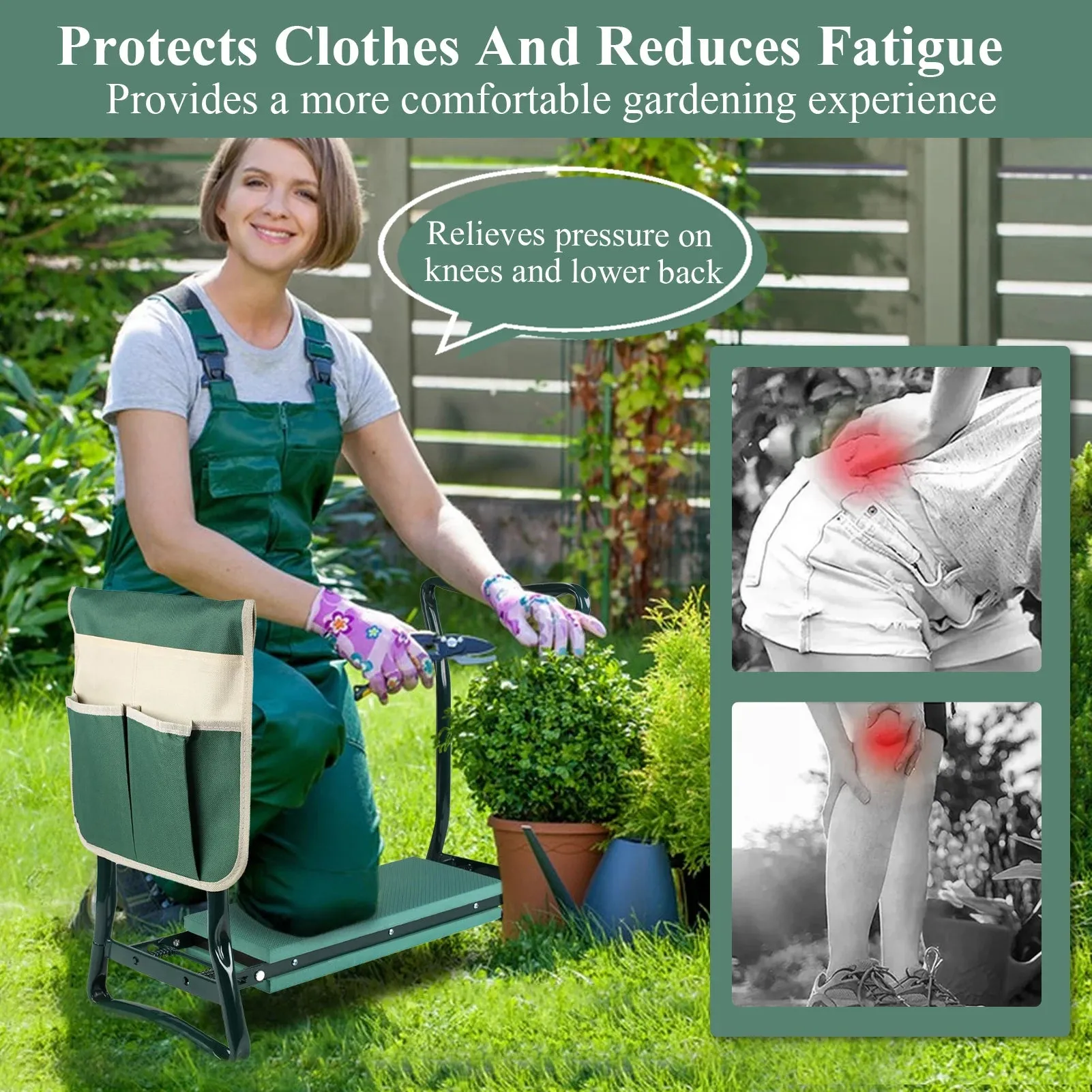 Garden Kneeling Stool  Foldable Gardening Chair Portable Garden Kneeling Chair, Gardening Supplies