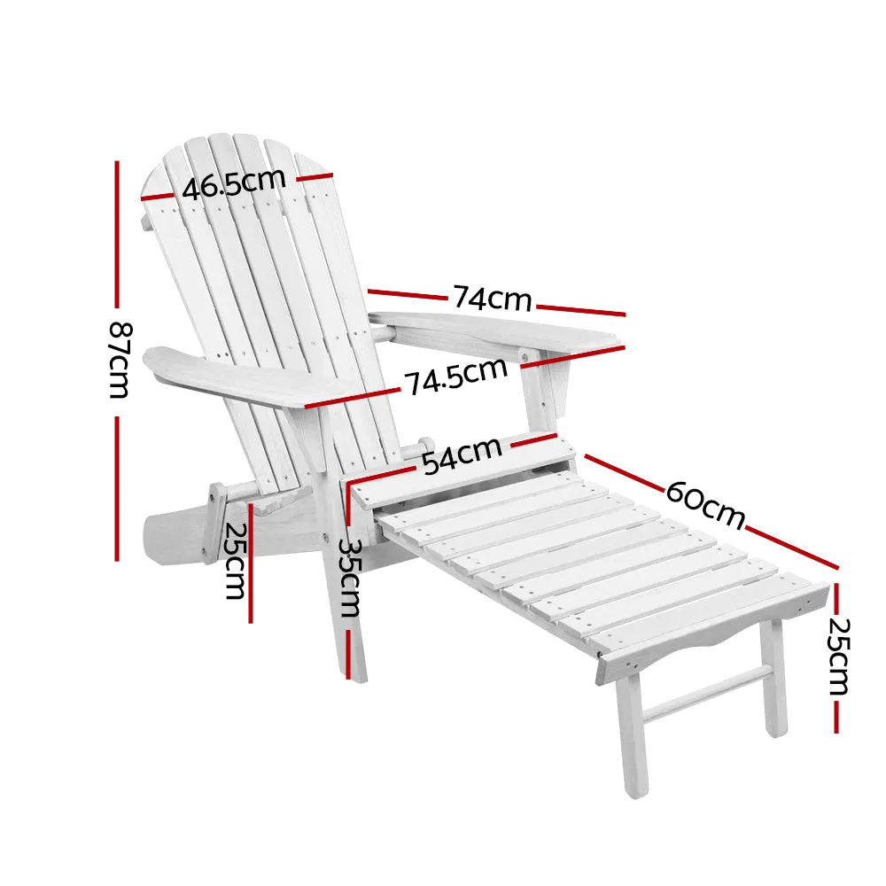 Gardeon Set of 2 Outdoor Sun Lounge Chairs Patio Furniture Lounger Beach Chair Adirondack