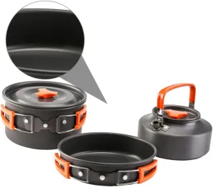 Garneck 1 Set Portable Outdoor Camping Cookware Aluminium Alloy Cooking Pot for People and Camping Utensils for Hiking and Backpacking