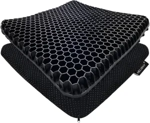 Gel Seat Cushion for Long Sitting Pressure Relief - Non-Slip Gel Chair Cushion for Back, Sciatica, Tailbone Pain Relief - Seat Cushion for Office Desk Chair, Car Seat – Wheelchair Cushions