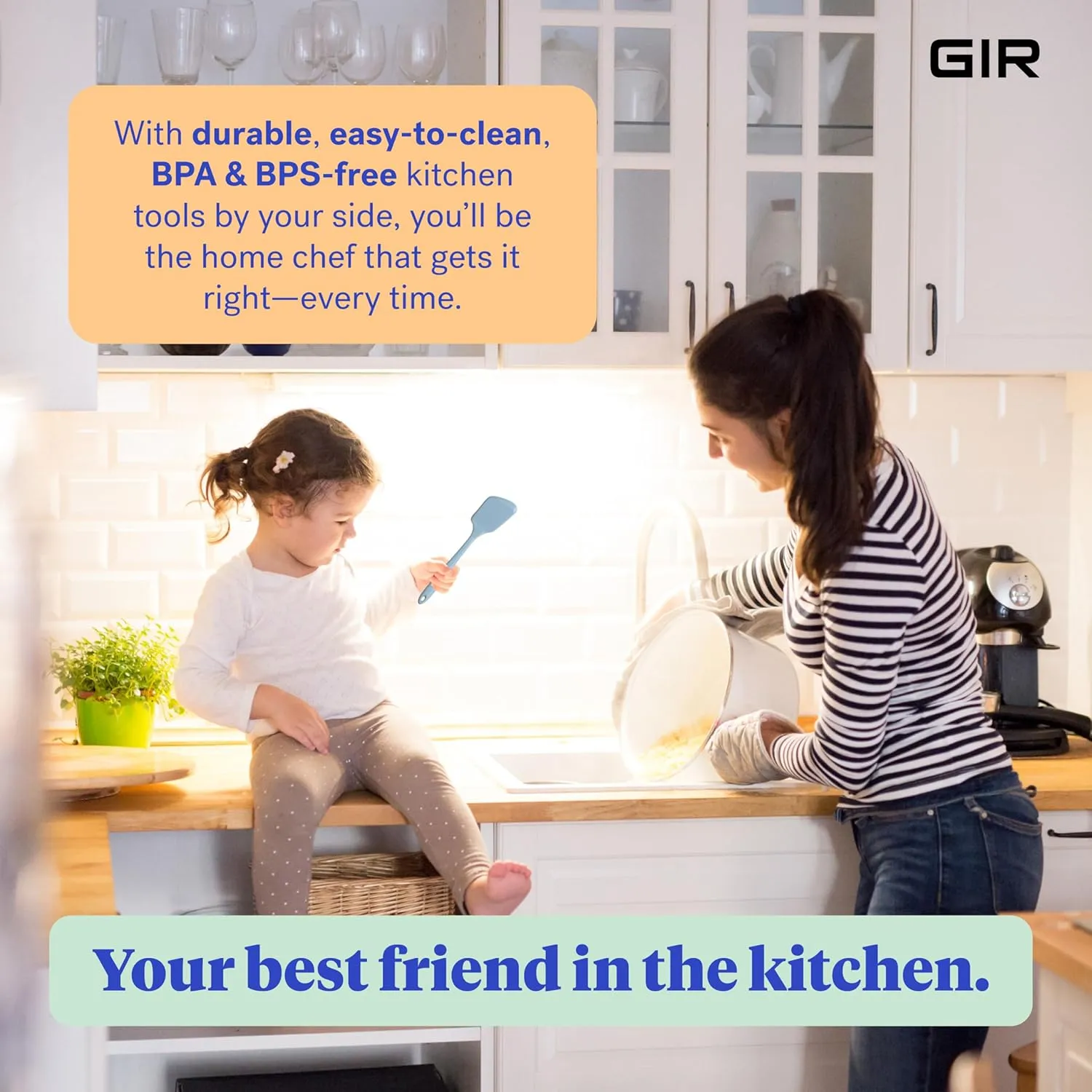 GIR: Get It Right Mini Silicone Spatula Turner - 11" x 2.6" x 0.7" - One Piece Design - Nonstick & Heat Resistant - Silicone Spatula for Cooking & Baking - BPA-Free - Slate