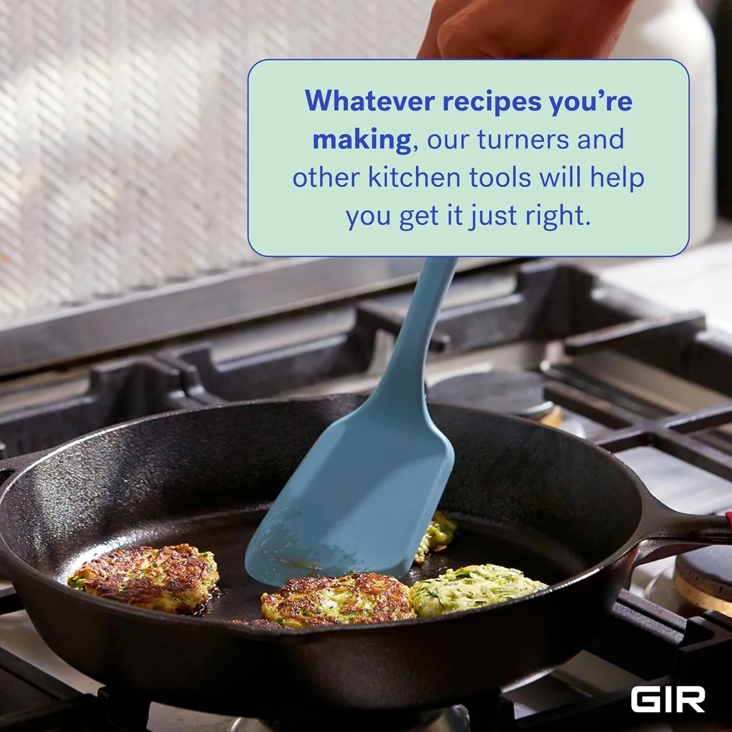 GIR: Get It Right Mini Silicone Spatula Turner - 11" x 2.6" x 0.7" - One Piece Design - Nonstick & Heat Resistant - Silicone Spatula for Cooking & Baking - BPA-Free - Slate